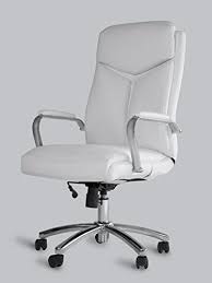 office factor white leather executive rolling swivel chair with chrome metal components comfo white office furniture office chair office furniture accessories