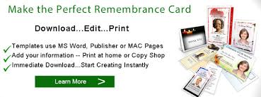 I chose to take the file down to the local printing company and i reached of for assistance and received an a video tutorial on how to use. Remembrance Card Memorial Card Templates Elegant Memorials