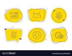 Web Traffic Loan Percent And Line Chart Icons Set