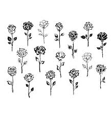 Set Of Rose Icons Vector Art Download Flower Vectors 3262192 Simple Rose Tattoo Small Rose Tattoo Single Rose Tattoos