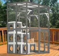 YODOLLA 70'' H Large Wooden Catio Outdoor Cat Enclosure Walk-in Cat House  with Run Cat Cage, Catio Playpen for Lounging, Wooden House, Orange