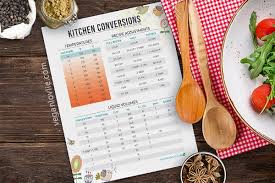 Free Printable Kitchen Conversion Chart Veganlovlie