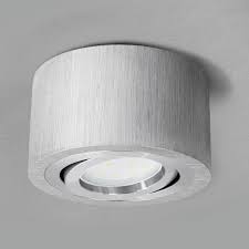 Ganz gleich ob bei der gestaltung von großflächigen wänden, decken oder dachschrägen: Flacher Decken Aufbauspot Alu Geburstet Schwenkbar Rund Mit Led Modul 5w Warmweiss 230v