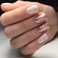 21 elegant nail designs for short nails page 2 of 2 stayglam rose gold nails glitter rose gold nails gold glitter nails