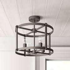 Adele 4 Light 17 5 Caged Drum Semi Flush Mount In 2020 Semi Flush Ceiling Lights Entryway Light Fixtures Light Fixtures Flush Mount