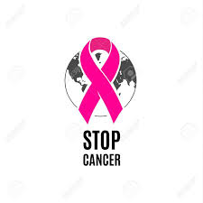 Cancer symbol and its meaning. Isolated Pink Color Ribbon On The White Background Against