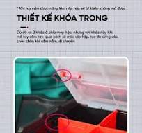Hộp nhựa đựng linh kiện Bison 6 ngăn, có thể tháo rời tùy chỉnh, có tay cầm  di chuyển, có thể ghép nối không giới hạn