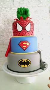 Starting with 9lbs of my ultimate vanilla cake dyed blue, red, maroon and yellow, these mini cakes are sure to save you from your cravings of cake! Bolo Super Herois Super Heroes Cake Batman Spiderman Super Man Hulk Boy Birthday Cake Marvel Cake Superhero Cake