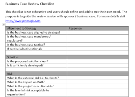 In this article we'll show you how to create one, along with an example of a real world business case. Pmo Business Case Review Checklist Inc Free Template