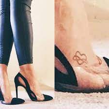This one is probably the default choice for a lot of us. Jessica Shears Heart Infinity Foot Tattoo Steal Her Style