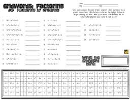 We then rewrite the pairs of terms and take out the common factor. Factoring Polynomials Gridwords 3 Factoring By Grouping By Math Giraffe