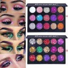 18 Color Glitter Eyeshadow Palette Diamond Sequins Shiny Eye Shadow Miss Rose Branded Professional Shining Star Eyes Stage Makeup Pallets Glitter Eyeshadow Glitter Eyeshadow Palette Shimmer Eyeshadow Palette