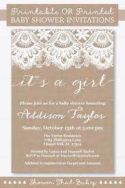 Burlap And Lace Baby Shower Invitation Printable Or Printed Etsy Lace Baby Shower Printing On Burlap Printable Baby Shower Invitations