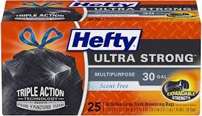 The biodegradable bags begin to break down in 90 days. Amazon Com Hefty Ultra Strong Multipurpose Large Trash Bags Black Unscented 30 Gallon 25 Count Health Personal Care