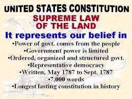 In the year 1215, this term was used in the magna carta. The Constitution Supreme Law Of The Land It