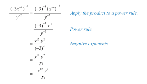 If the exponents are the same but the bases are different, divide the bases first. Negative Exponents