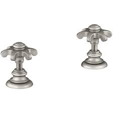 Bathtub faucet by kohler, bath faucet with. Kohler Artifacts Bathroom Sink Prong Handles In Vibrant Brushed Nickel K 98068 3m Bn The Home Depot