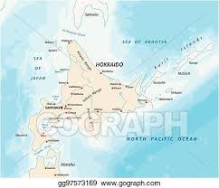 With both size and population similar to scotland, it is the most sparsely populated part of japan. Vector Stock Map Of The North Japanese Island Hokkaido Clipart Illustration Gg97573169 Gograph