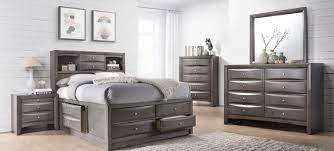 Merax 6 pieces bedroom furniture set, bedroom set with king size platform bed, two nightstands, dresser, chest and mirror, rich brown color. The Emily Grey Offers Optimal Bedroom Storage American Freight Blog