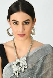 Buy Mominos Fashion Johar Kamal Oxidised Silver-Plated Brass Finish Radha  Kishan Long Necklace For Women (Silver) Online at Best Price