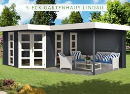 5 Eck Gartenhaus Lindau 40 Mit Anbau 5 Eck Gartenhaus Gartenhaus Hinterhof Terrassen Designs
