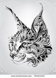 Lynx Head In Ornament Achetez Cette Image Vectorielle Sur Shutterstock Et Decouvrez D Autres Images Mand Mandala Tattoo Cat Tattoo Designs Body Art Tattoos