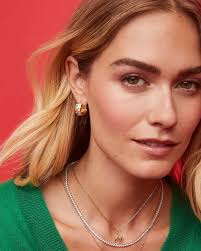 Kendra Scott Blythe 18k Gold Vermeil Huggie Earrings Green Onyx