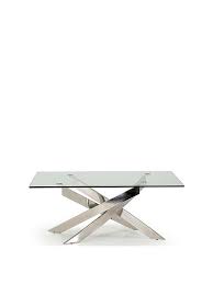 Same day delivery 7 days a week £3.95, or fast store collection. Vida Living Hannes Glass Top Coffee Table Silver Very Co Uk