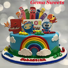 Baby Boy 1st Birthday Cake Cartoon Images Baby First Tv Inspired Birthday Cake By Gema Sweets 1st Birthday Cakes Colorful Birthday Cake Baby Boy 1st Birthday Party