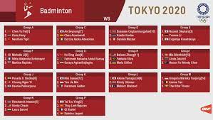 Monday, july 26 (day 3). Badminton Tokyo 2020 Draw