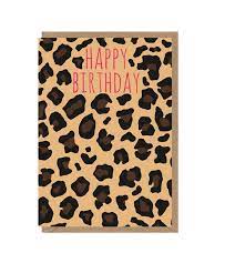 Perfect for friends & family to wish them a happy birthday on their special day. Greetings Cards Happy Birthday Leopard Print Earlybird Designs