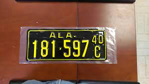 1940 Car Tag Vintage License Plate Alabama 1799957331