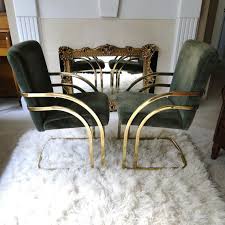 Reserved Vintage Chair Velvet Golden Tubular Brass Art Deco Vintage Chairs Chair Modern Furniture
