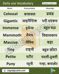 Daily Use English Words List With Hindi Meaning With Pdf And Images In 2021 English Words English Vocabulary Words Learning Learn English Words