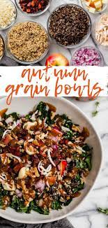 Autumn Grain Bowls Hearty Healthy Grain Bowls Filled With Kale Wild Rice Quinoa Roasted Sweet Potatoes Apple Grain Bowls Healthy Grain Bowl Recipe Food