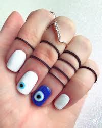 Evil Eye Mani Therachelwhatever Evil Eye Nails Short Acrylic Nails Designs Eye Nail Art