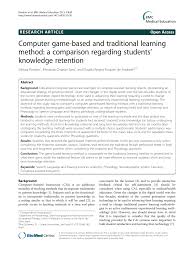The internet is defined as a network which is. Computer Game Based And Traditional Learning Method A Comparison Regarding Students Knowledge Retention Topic Of Research Paper In Medical Engineering Download Scholarly Article Pdf And Read For Free On Cyberleninka Open Science