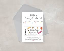 Personalised Christmas Gift Card Includes Tear Off Voucher Coupon For Him For Her Personalized Christmas Gifts Custom Gift Cards Christmas Vouchers