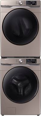 Stackable washers and dryers come in a variety of configurations, based on a number of factors gas vs. Samsung Sawadrec61003 Stacked Washer Dryer Set With Front Load Washer And Electric Dryer In Champagne