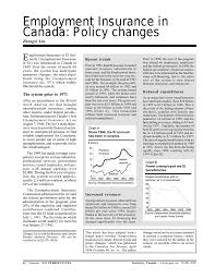 Employment Insurance In Canada Policy Changes