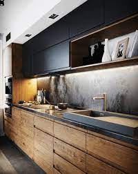 This kitchen is an embodiment of classic kitchen design, emphasizing contrasts and dark wood tones. 26 Amazing Black White Wood Kitchens Design Ideas Thepinmag Com Schlafzimmer Wo Contemporary Kitchen Design Modern Kitchen Design Minimalist Kitchen Design