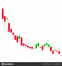 candlestick chart falling slowdown flat icon stock vector