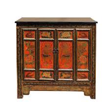 Chinese Tibetan Graphic Side Table Cabinet Antique Chinese Furniture Cabinet Oriental Furniture