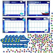 Potty Training Reward Chart With 4x Waterproof Weekly Charts 6x Diploma 600x Colorful Stars