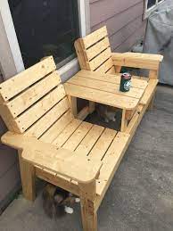 how to build a double chair bench with table free plans woodworking plans free wood p in 2020 pallet furniture outdoor woodworking furniture plans diy pallet furniture