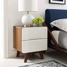 Find something extraordinary for every style, and enjoy free delivery on most items. Amazon Com Modway Origin Contemporary Mid Century Modern 2 Drawer Bedroom Nightstand In Walnut White Furniture Decor