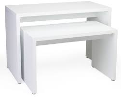 Nesting Wooden Display Tables Rectangular Set Of 2 White In 2020 Retail Furniture Store Design Boutique Thrift Store Decor