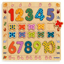 Station metal latch play set. 1 10 Wooden Number Puzzle Djeco First Puzzles