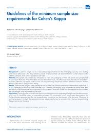 Pdf Guidelines Of The Minimum Sample Size Requirements For Cohen S Kappa