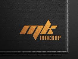 Download Logo Mockup On Black Leather With Debossed Gold Print Gold Print Logo Mockup Deboss